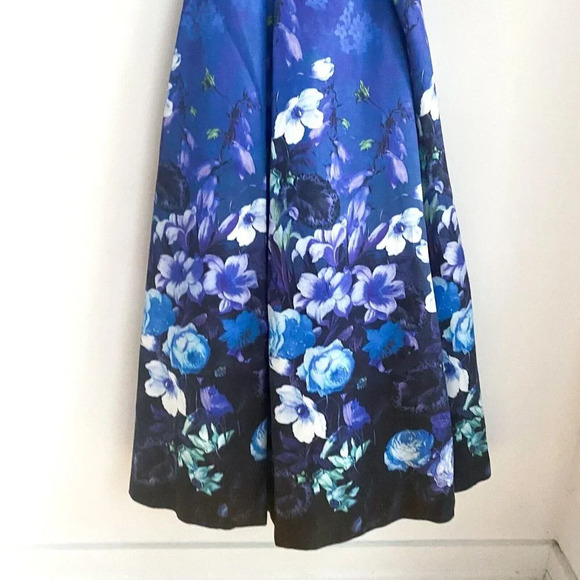 LAra Design Floral Satin Fit and Flare Wedding Guest Mother Bride Prom Gown 2 - Picture 3 of 8